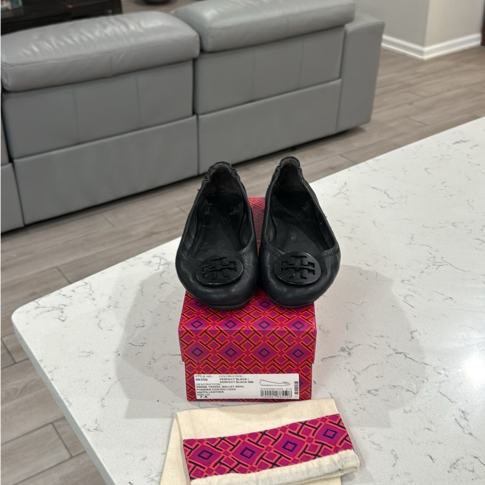 Tory Burch Black Flats